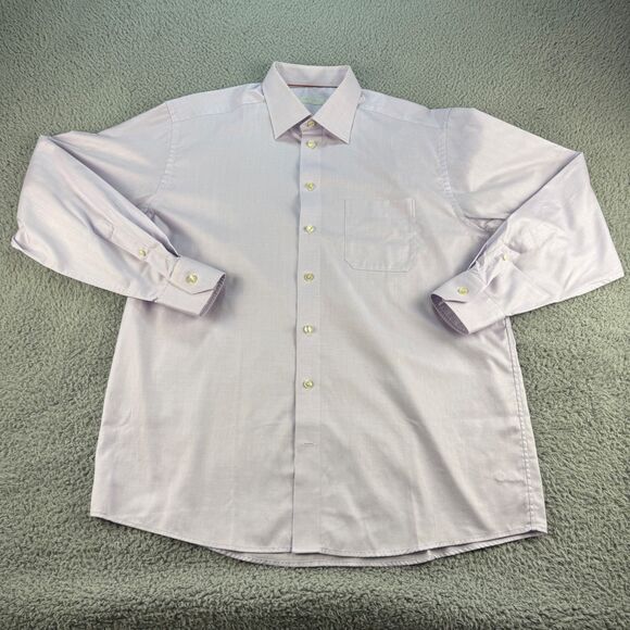 Eton Classic Fit Dress Shirt Pink Long Sleeve Button Up Size 17.5 XL 44 - Picture 1 of 13